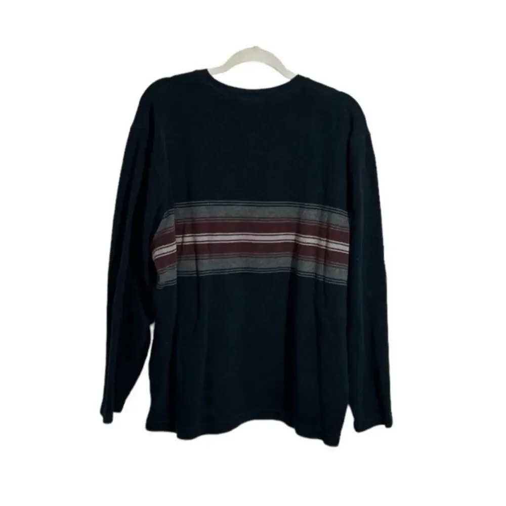 Banana Republic 100% Cotton V Neck Blue Striped Sweater Men's XL Pullover